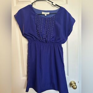 Chic Couture Blue Dress with Studded Detail